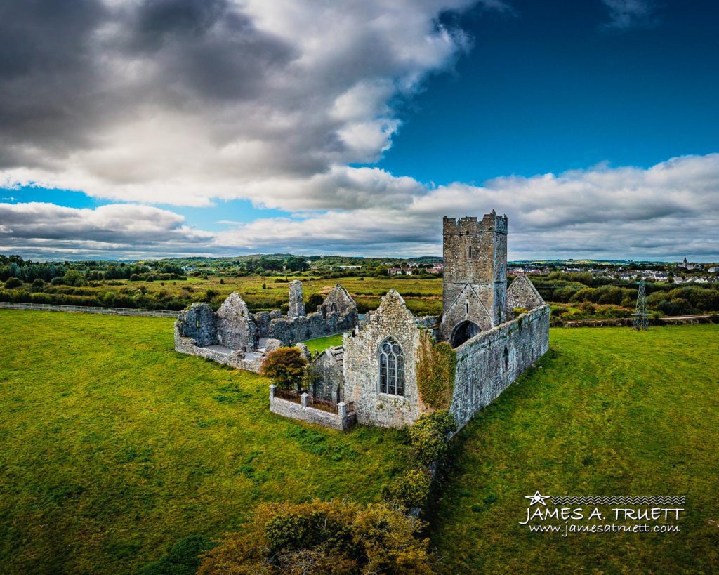 Ruins of Clare Abbey in County Clare, Ireland.