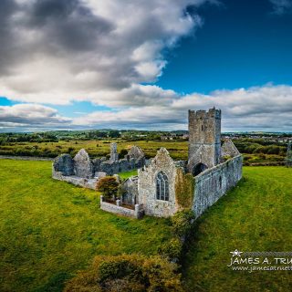 Ruins of Clare Abbey in County Clare, Ireland.