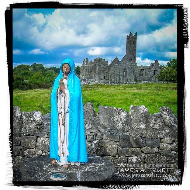 Virgin Mary greets visitors to Quin Abbey