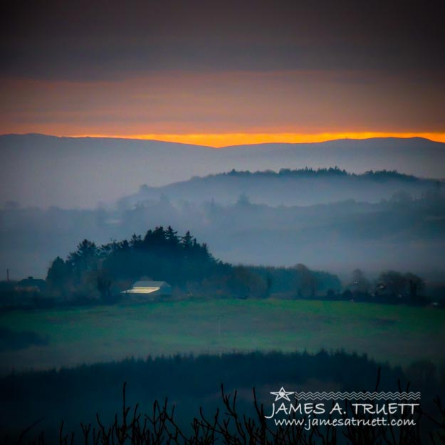 Irish Mist over County Clare Farm near Lissycasey.