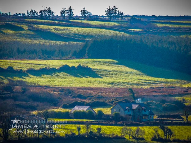 Morning shadows over Irish Countryside