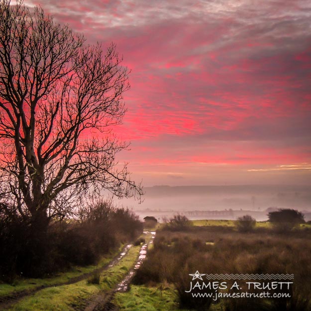 Sunrise over Decomade Pasture in County Clare