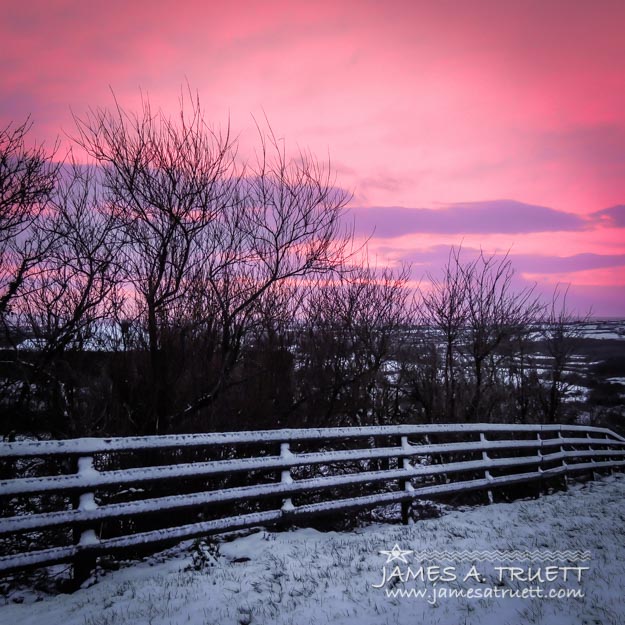 Snowy sunrise over Western Ireland