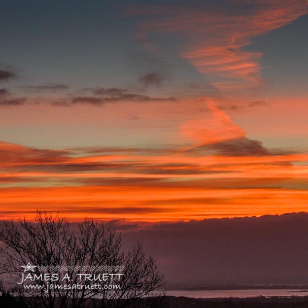 Orange Sky over Ireland's River Fergus