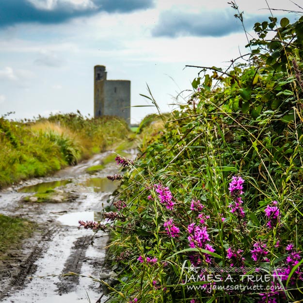 Muddy path to Tromra Castle