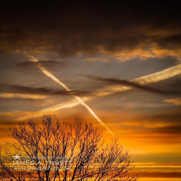 Jet Trails Cross over County Clare