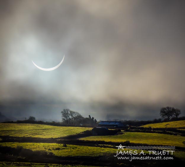 Solar Eclipse over County Clare Countryside