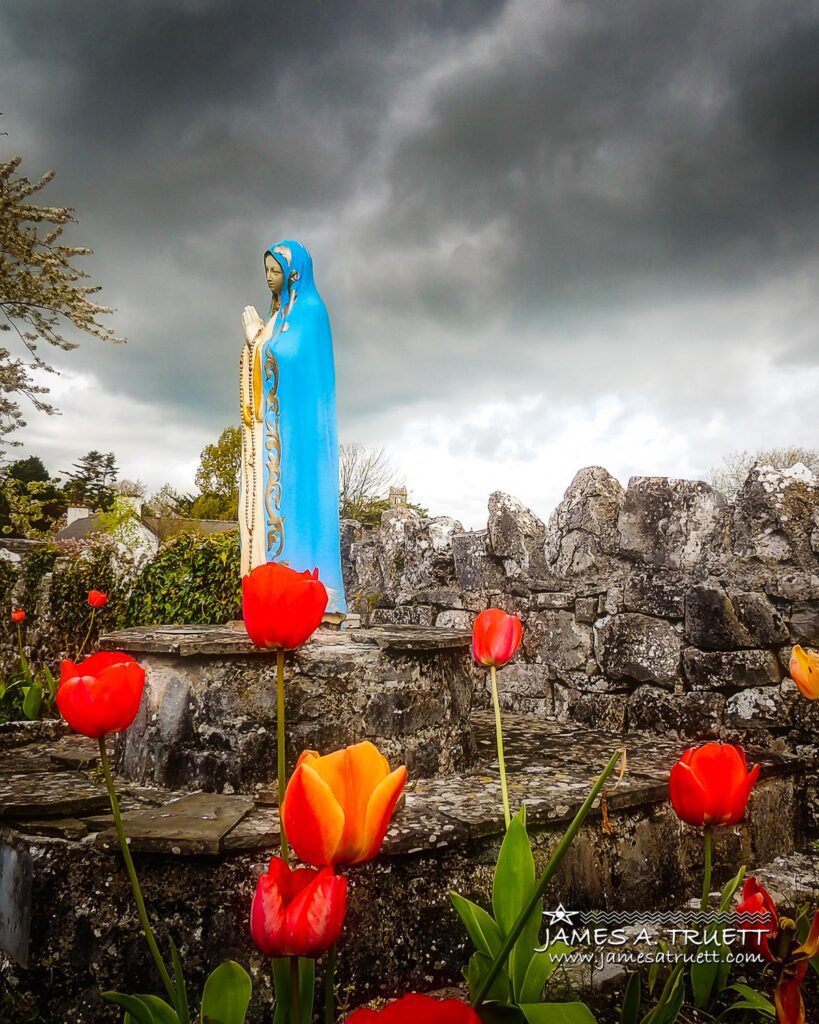 Virgin Mary greets visitors to Quin Abbey