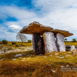 Ireland's Mysterious Ancient Poulnabrone Dolmen in the rugged Burren region of County Clare.