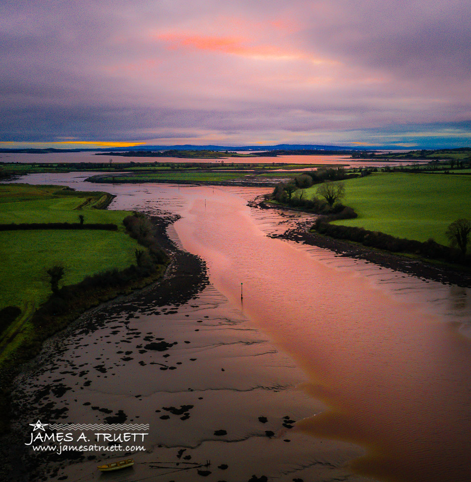 Sunrise over tidal pools of the Shannon Estuary