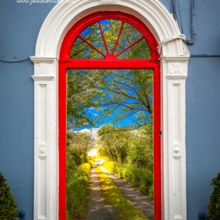 doorway to sunlit irish boreen